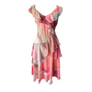 Donna Karan New York Chiffon Ruffle Dress NWT Size 10